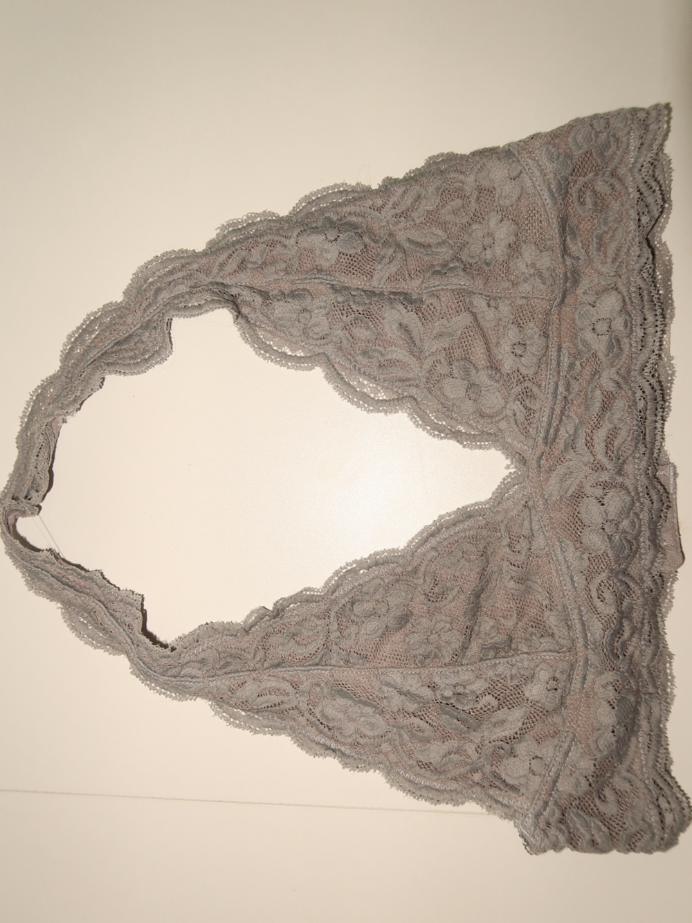 Anemone Lace Halter Bralette in Gray